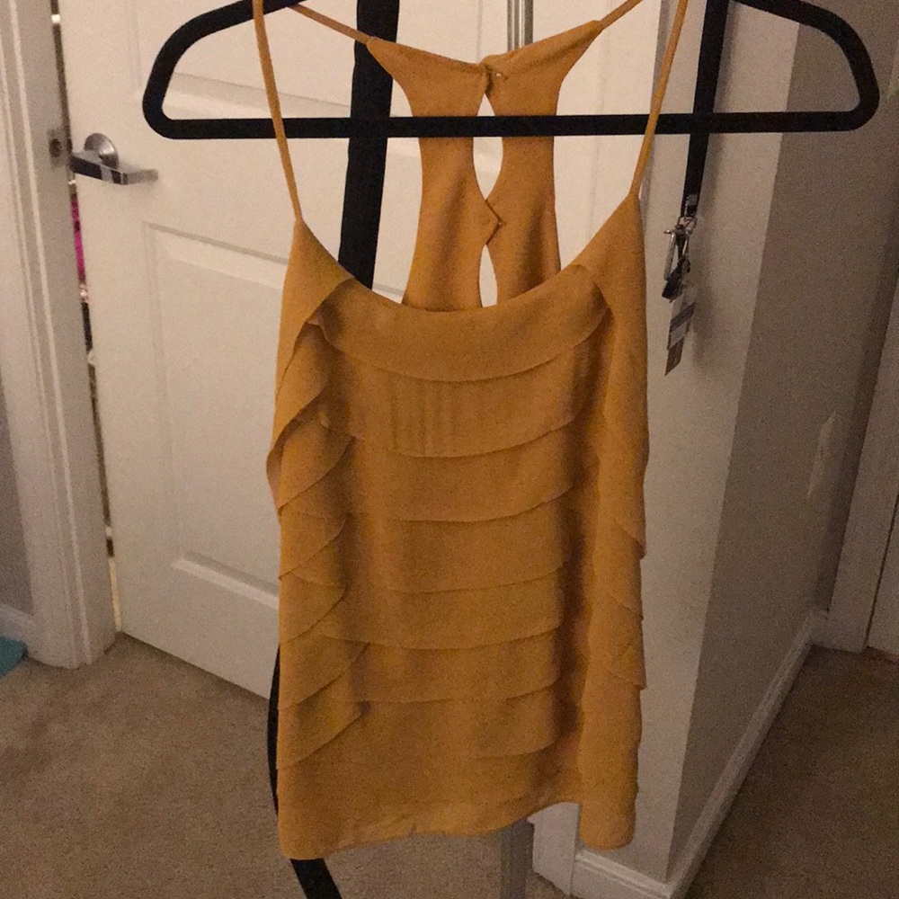 Mustard chiffon tank
